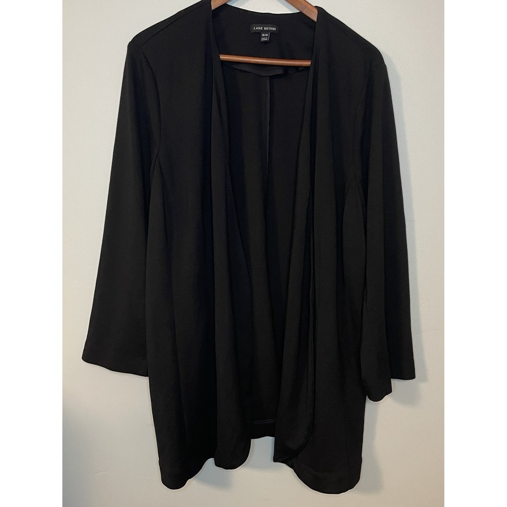Lane‎ Bryant Cardigan Women's 18/20 Black Open Front Knit Long Sleeve